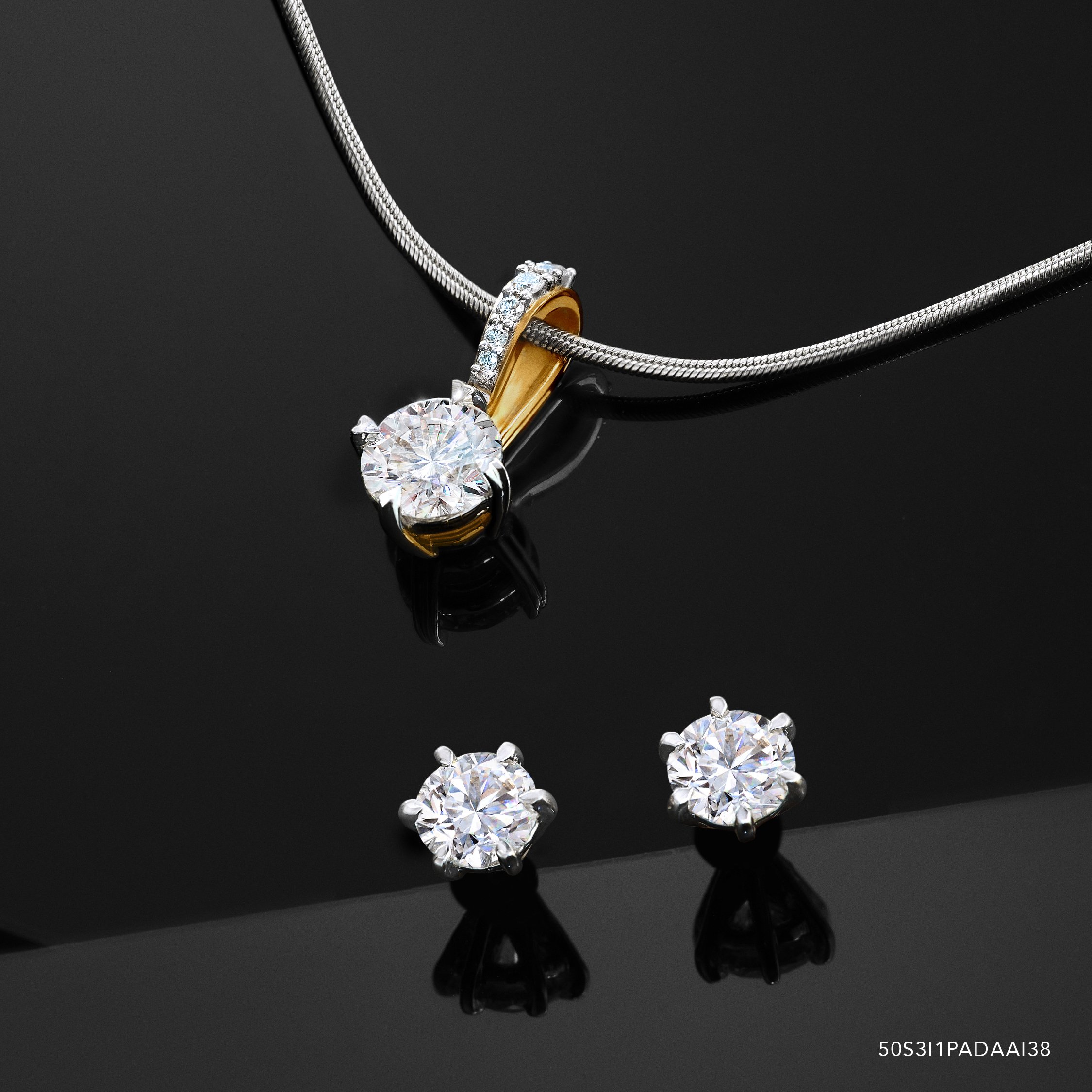Small pendant set - Pendants featuring lab grown diamonds at Om Jewel Studio