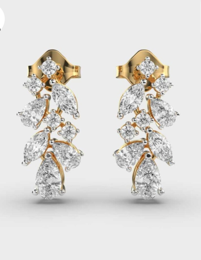Fancy cut diamond earrings - Earrings featuring lab grown diamonds at Om Jewel Studio