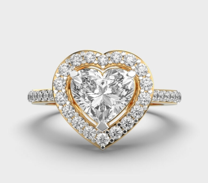 White heart diamond ring - Diamond Rings featuring lab grown diamonds at Om Jewel Studio