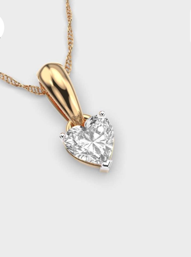 Cute heart diamond pendant - Pendants featuring lab grown diamonds at Om Jewel Studio